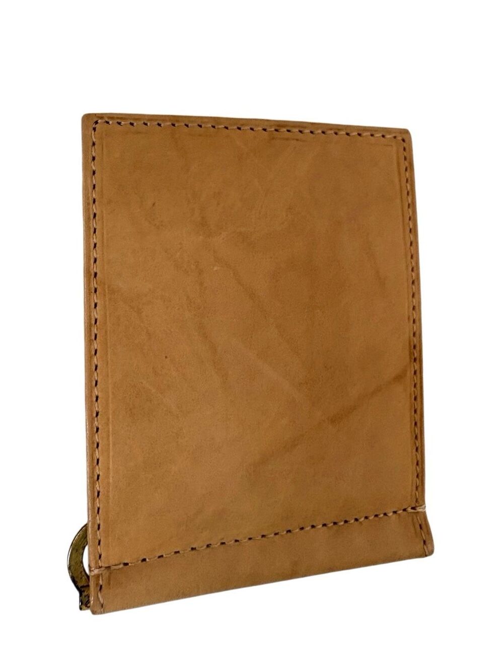 Paul & Taylor Tan Genuine Leather Bifold Money Clip Wallet Handcrafted